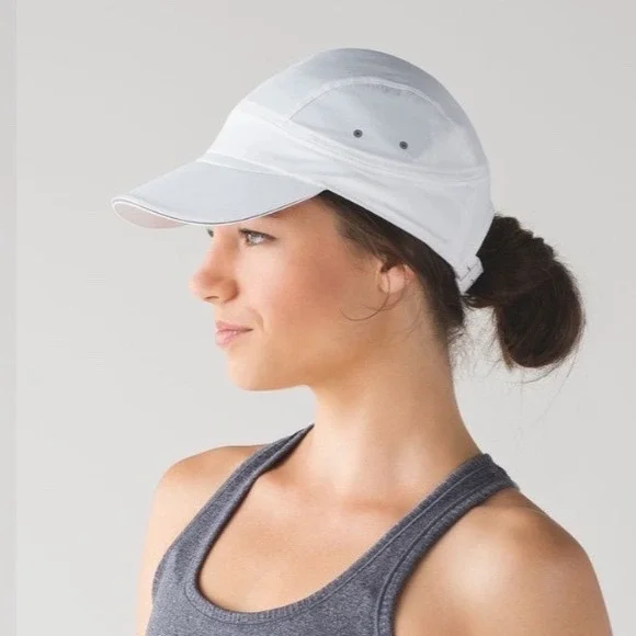 Lululemon Race To Place Run Hat White Lightweight Running Gym Workout Sporty - Picture 1 of 8